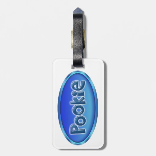 Alias "POOKIE" Bagagelabel (Achterkant verticaal)