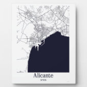 Alicante Espagne Plan de la ville Tabletop Plaque (Devant)