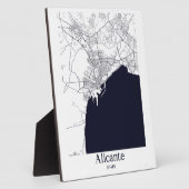 Alicante Espagne Plan de la ville Tabletop Plaque (Côté)