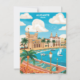 Alicante Espagne Voyage Carte postale Art