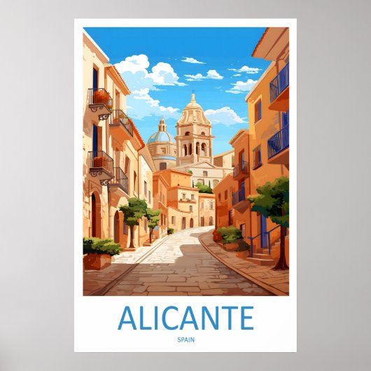 Alicante National Ski Travel Poster Park Vintage (Devant)