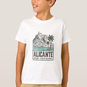 Alicante schets Santa Bárbara kasteel Costa Blanca T-shirt