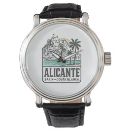 Alicante Sketch Santa Bárbara Castle Costa Blanca  Horloge