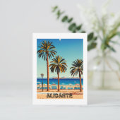 Alicante Spanje Beach Uitzicht Travel Briefkaart (Staand voorkant)