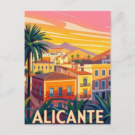 Alicante Spanje Briefkaart (Voorkant)