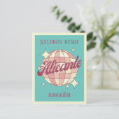 Alicante Spanje España Retro Briefkaart (Staand voorkant)