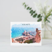 Alicante Spanje Panorama Kust Uitzicht Briefkaart (Staand voorkant)