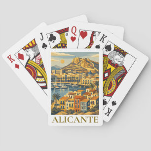 Alicante Spanje Reis Souvenir Minimalistische Kust Pokerkaarten