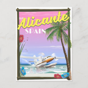 Alicante Spanje vintage stijl reisposter Briefkaart