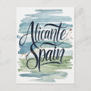 Alicante Spanje waterverf Briefkaart
