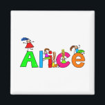 Alice<br><div class="desc">Un groupe heureux et diversifié de petits enfants escalade sur les filles nom ALICE.</div>