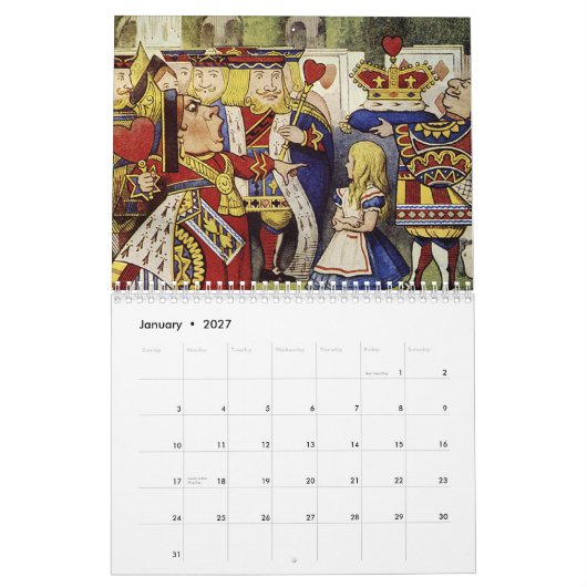 Alice 2015 dans le calendrier du pays des (Jan 2027)