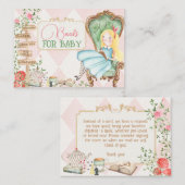 Alice Adventure in Woderland Baby shower Theeboeke Informatiekaartje (Voorkant / Achterkant)