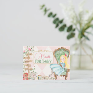 Alice Adventure in Woderland Baby shower Theeboeke Informatiekaartje