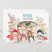 Alice Adventure in Woderland Verjaardag Kaart (Voorkant / Achterkant)