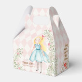 Alice Adventures in Woderland Verjaardags Tea Part Bedankdoosjes (Achterkant)