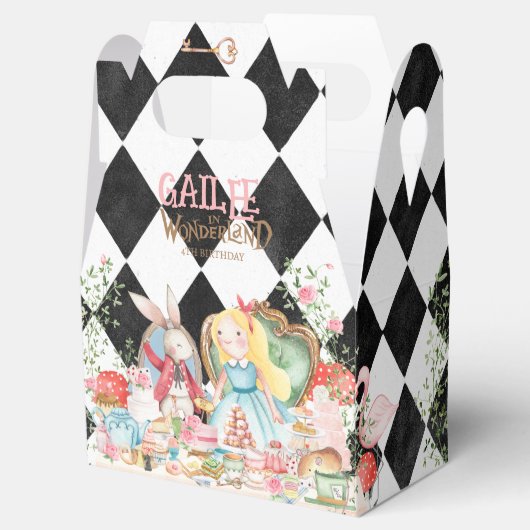 Alice Adventures in Woderland Verjaardags Tea Part Bedankdoosjes (Geopend)