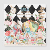 Alice Adventures in Woderland Verjaardags Tea Part Magnetische Uitnodiging (Voorkant)