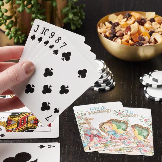 Alice Adventures in Woderland Verjaardags Tea Part Pokerkaarten (Insitu)