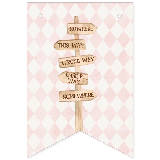 Alice Adventures in Woderland Verjaardags Tea Part Vlaggetjes (Tweede vlag)