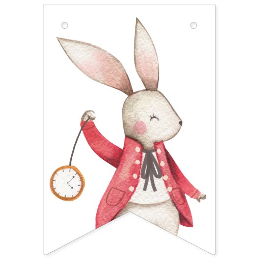 Alice Adventures in Woderland Verjaardags Tea Part Vlaggetjes (Eerste vlag)