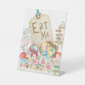 Alice Adventures in Woderland Verjaardagsthee Eet  Reclamebord Met Voetstuk (Voorkant)