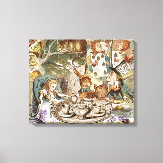 Alice Adventures in Wonderland Mad Tea Party Canvas Afdruk (Voorkant)