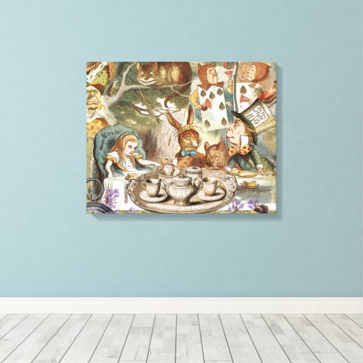 Alice Adventures in Wonderland Mad Tea Party Canvas Afdruk (Insitu (Houten vloer))