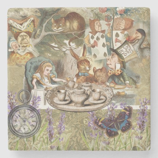 Alice Adventures in Wonderland Mad Tea Party Stenen Onderzetter (Voorkant)