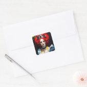 Alice als de Rode Koningin Vierkante Sticker (Envelop)