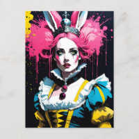 Alice als het konijn met roze haar