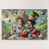 Alice and Mad Hatter Whimsical Wonderland Tea Legpuzzel (Horizontaal)