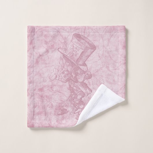 Alice au pays des merveilles Art rose floral fait  (Gant de toilette)
