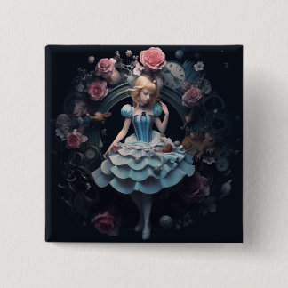 Alice au pays des merveilles Badge Carré 15cm