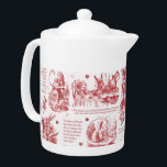 Alice au pays des merveilles Citations Red Toile<br><div class="desc">Classique littéraire, Alice's Adventures in Wonderland de Lewis Carroll illustré par John Tenniel, gravé sur le bois, avec des citations dans le style neutre monochrome toile pour les amateurs de livre, littérature imaginaire, époque victorienne. Les scènes montrent Alice, Mad Hatter, White Rabbit, la fête du thé, Caterpillar, The Cheshire Cat,...</div>