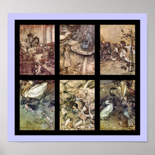 Alice Au Pays Des Merveilles Ensemble Poster vinta