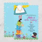 Alice Au Pays Des Merveilles Invitation Anniversai (Devant / Derrière)