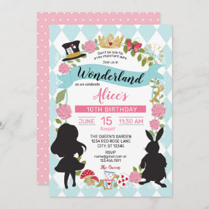 Alice Au Pays Des Merveilles Invitation Anniversai