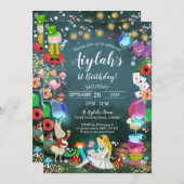 Alice au pays des merveilles Invitation d'annivers (Devant / Derrière)