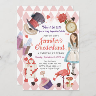 Alice au pays des merveilles Invitation d'annivers
