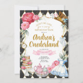 Alice au pays des merveilles Invitation de fête d' (Devant)