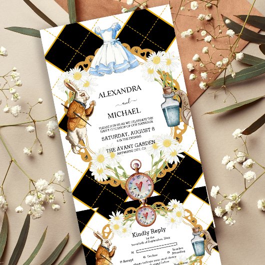 Alice au pays des merveilles Invitation de mariage