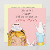 Alice Au Pays Des Merveilles Invitation Du Tea Par (Devant / Derrière)