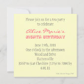 Alice Au Pays Des Merveilles Invitation Du Tea Par (Dos)