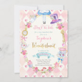 Alice Au Pays Des Merveilles Invitation Tea Party (Devant)