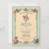 Alice au pays des merveilles invitation turquoise (Devant)