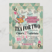 Alice au pays des merveilles Invitations d'anniver (Devant / Derrière)