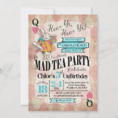 Alice au pays des merveilles Invitations d'anniver (Devant)