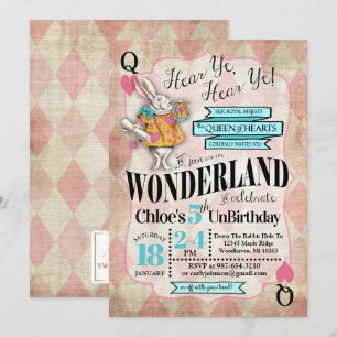 Alice au pays des merveilles Invitations d'anniver