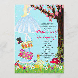 Alice au pays des merveilles Invitations d'anniver